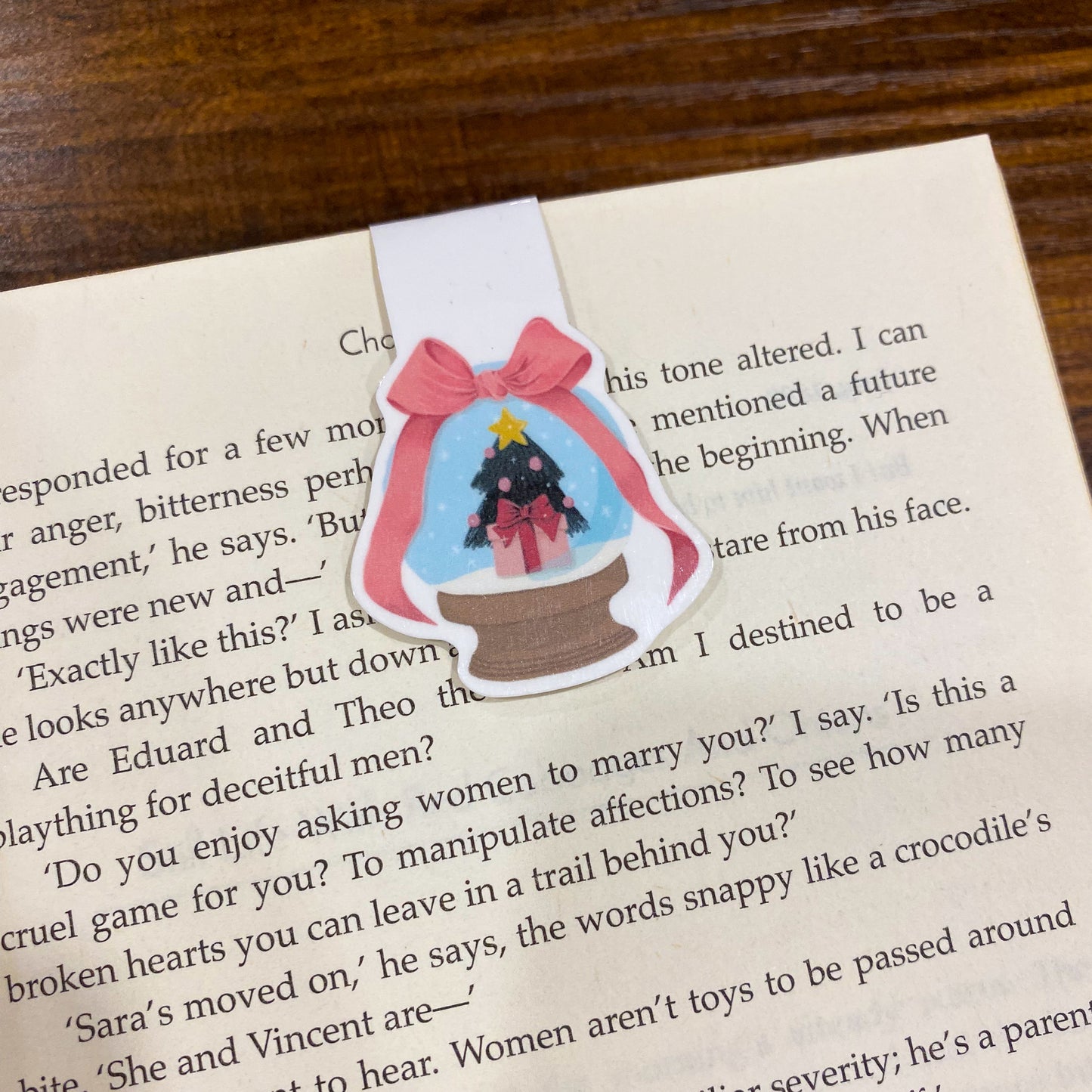 Christmas Tree Snow globe Magnetic Bookmark