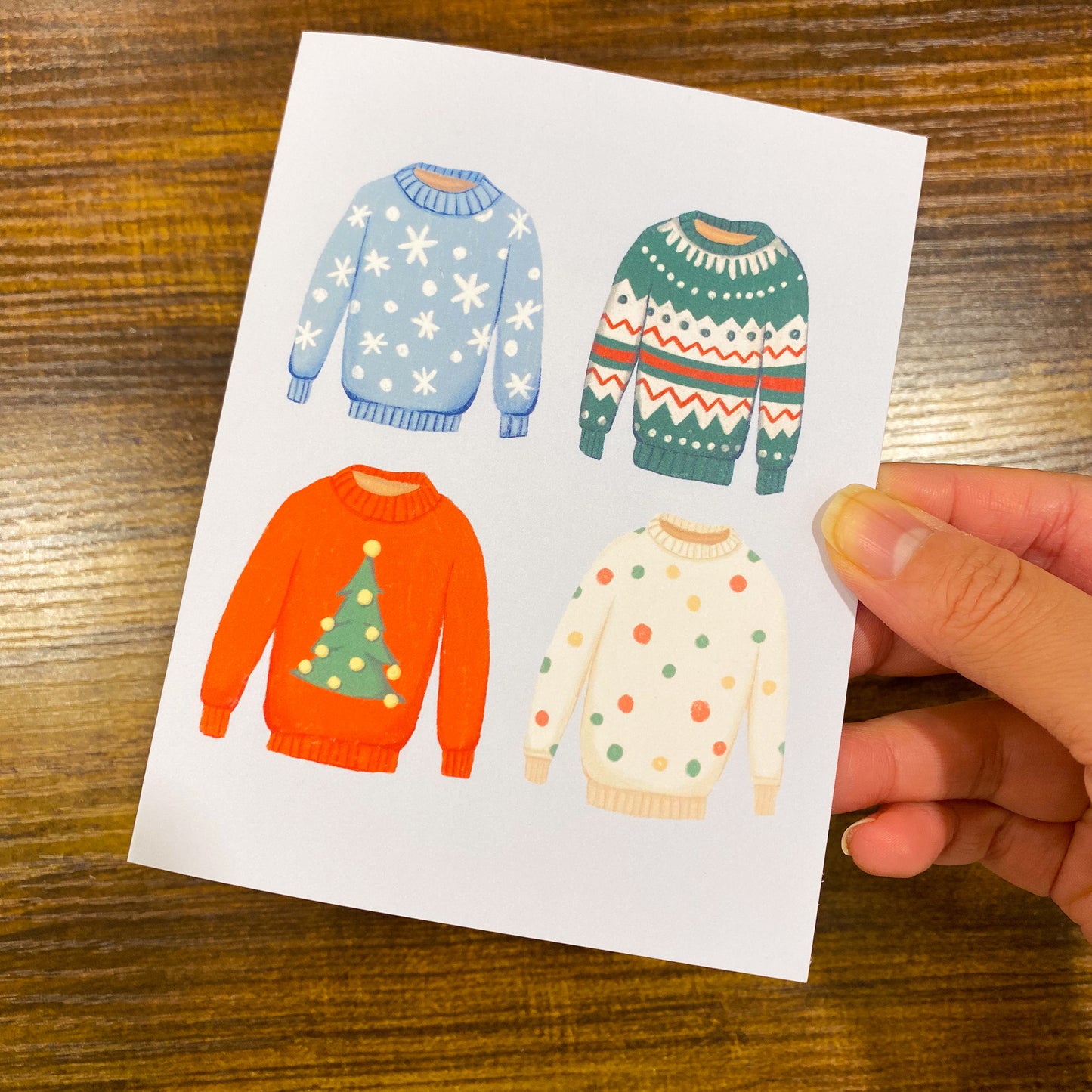 Coquette bow christmas cards pack(Set of 5 or 10 boxed cards)