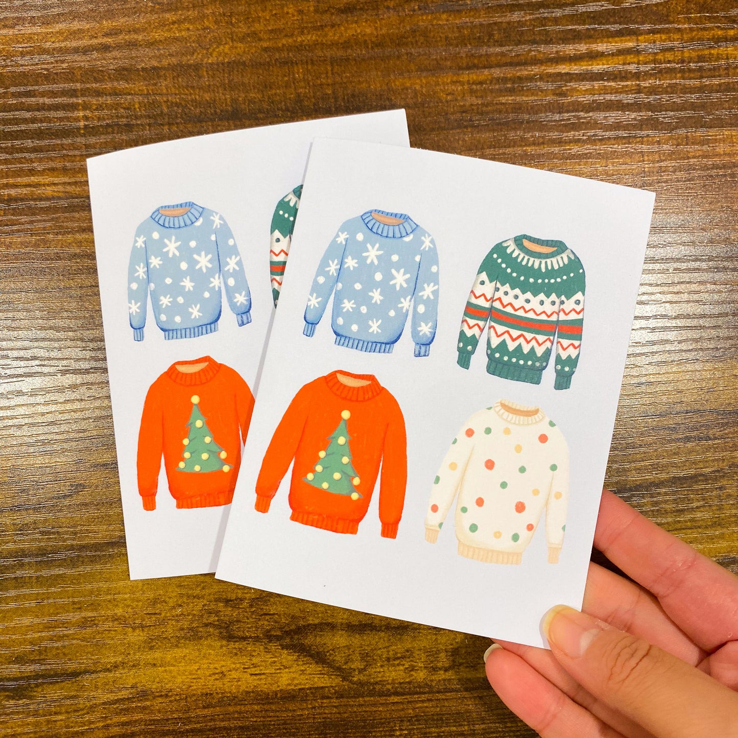 Coquette bow christmas cards pack(Set of 5 or 10 boxed cards)