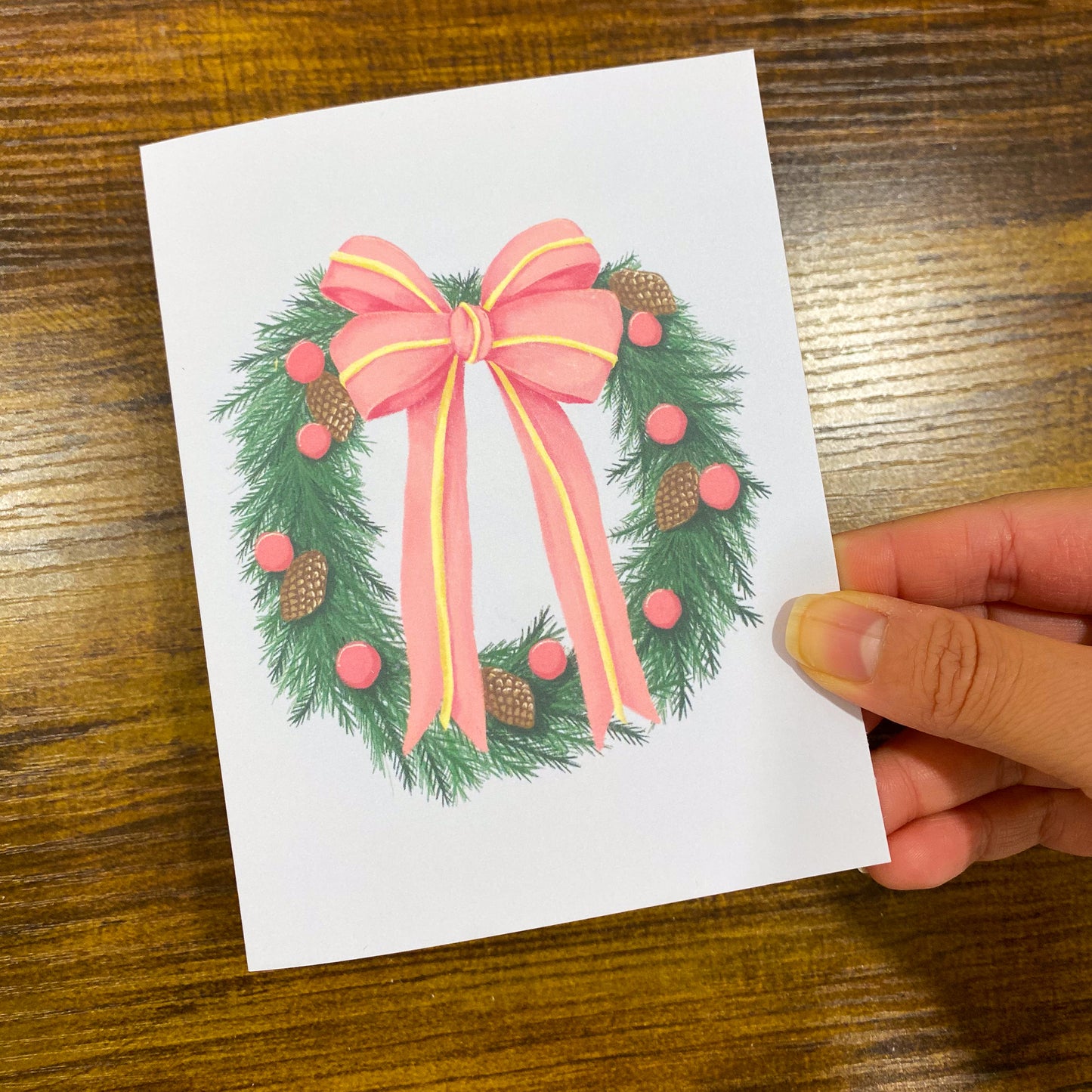 Coquette bow christmas cards pack(Set of 5 or 10 boxed cards)
