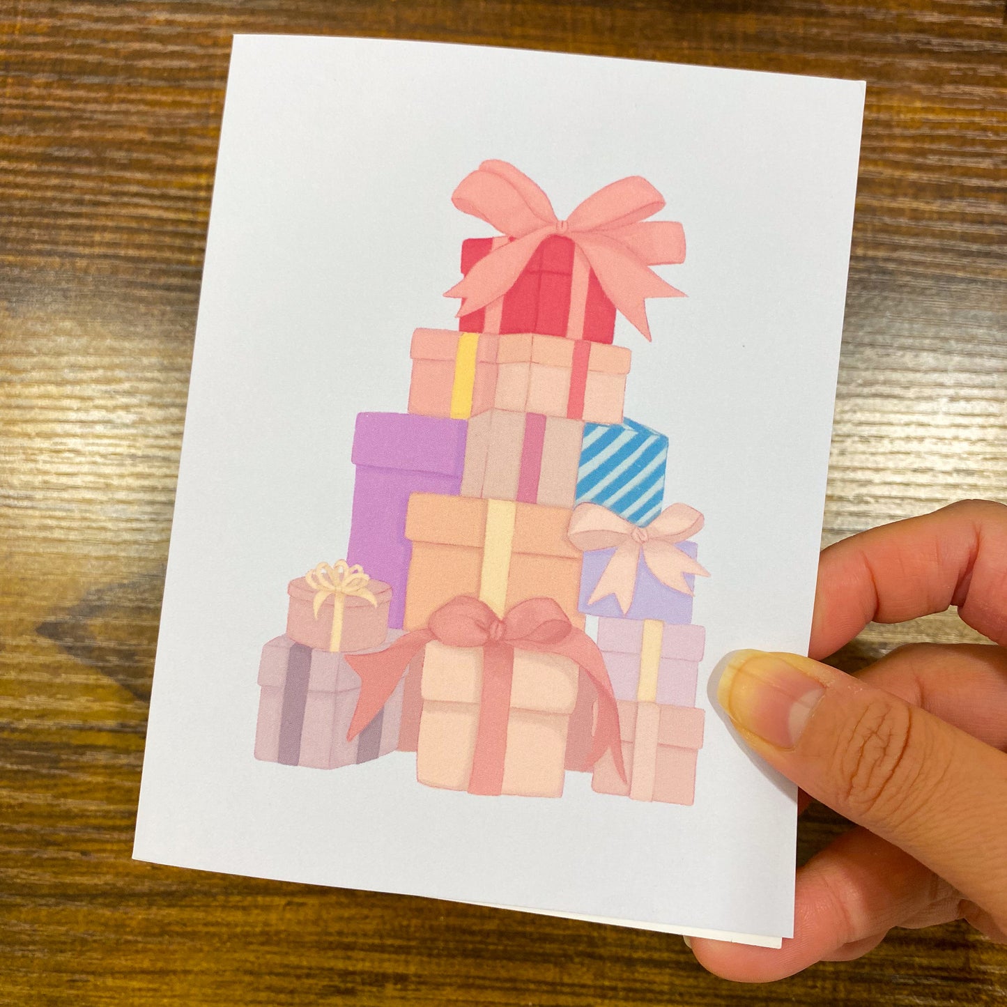 Coquette bow christmas cards pack(Set of 5 or 10 boxed cards)