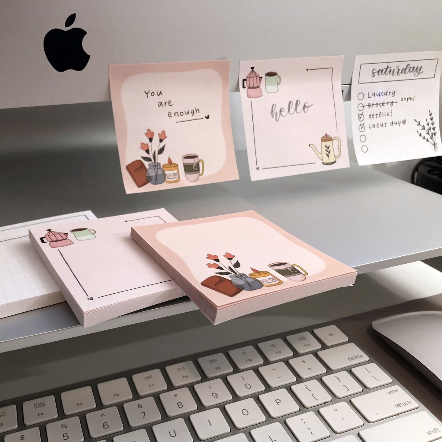 Cozy self love sticky notes