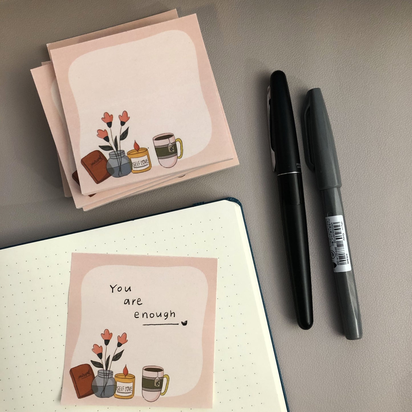 Cozy self love sticky notes