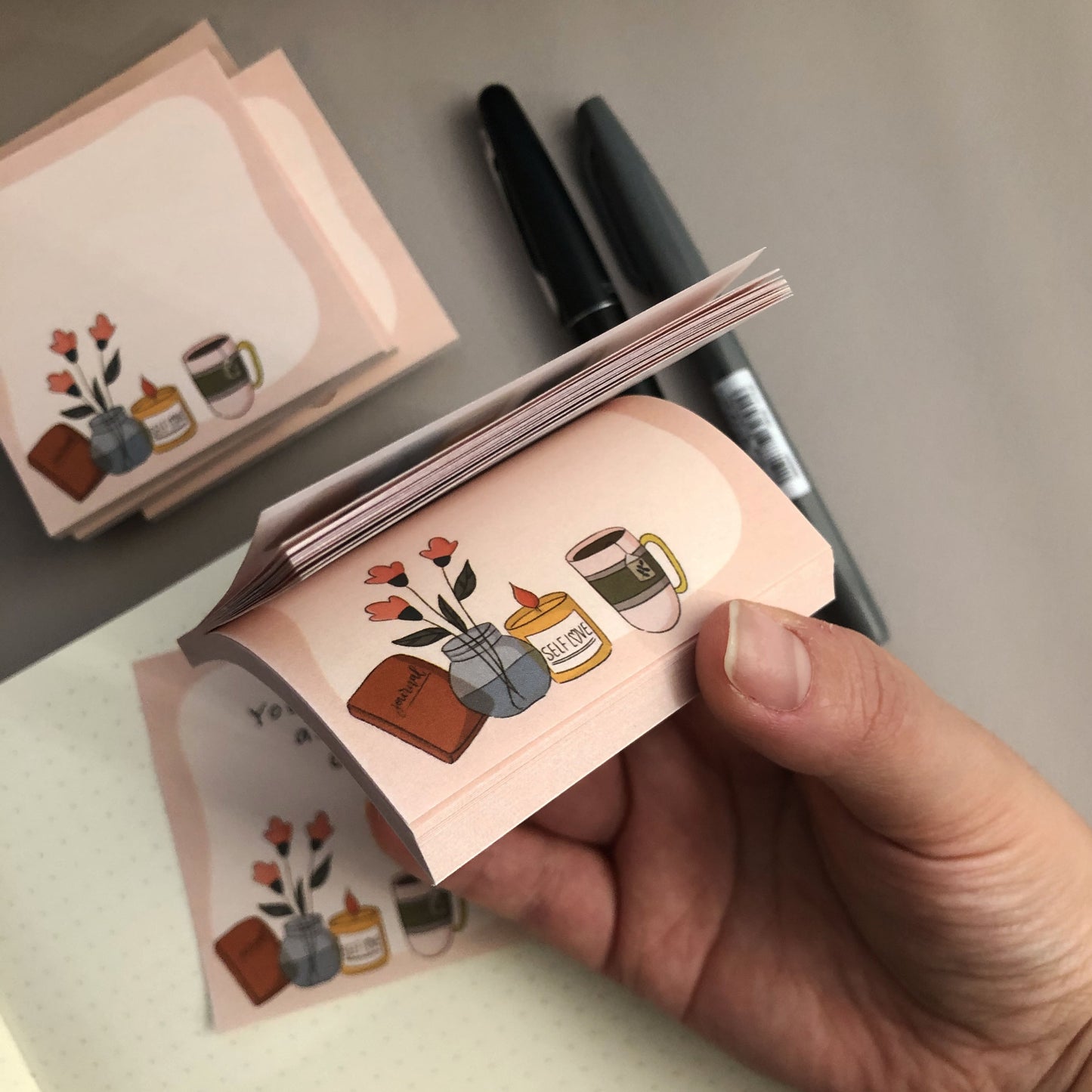 Cozy self love sticky notes