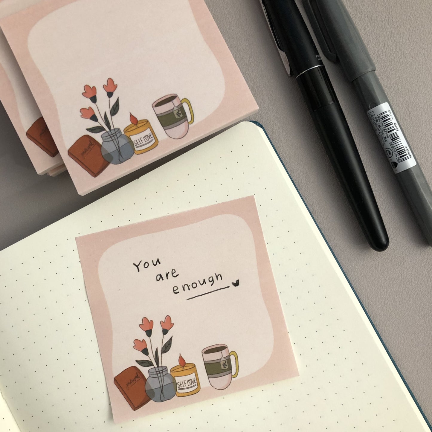 Cozy self love sticky notes