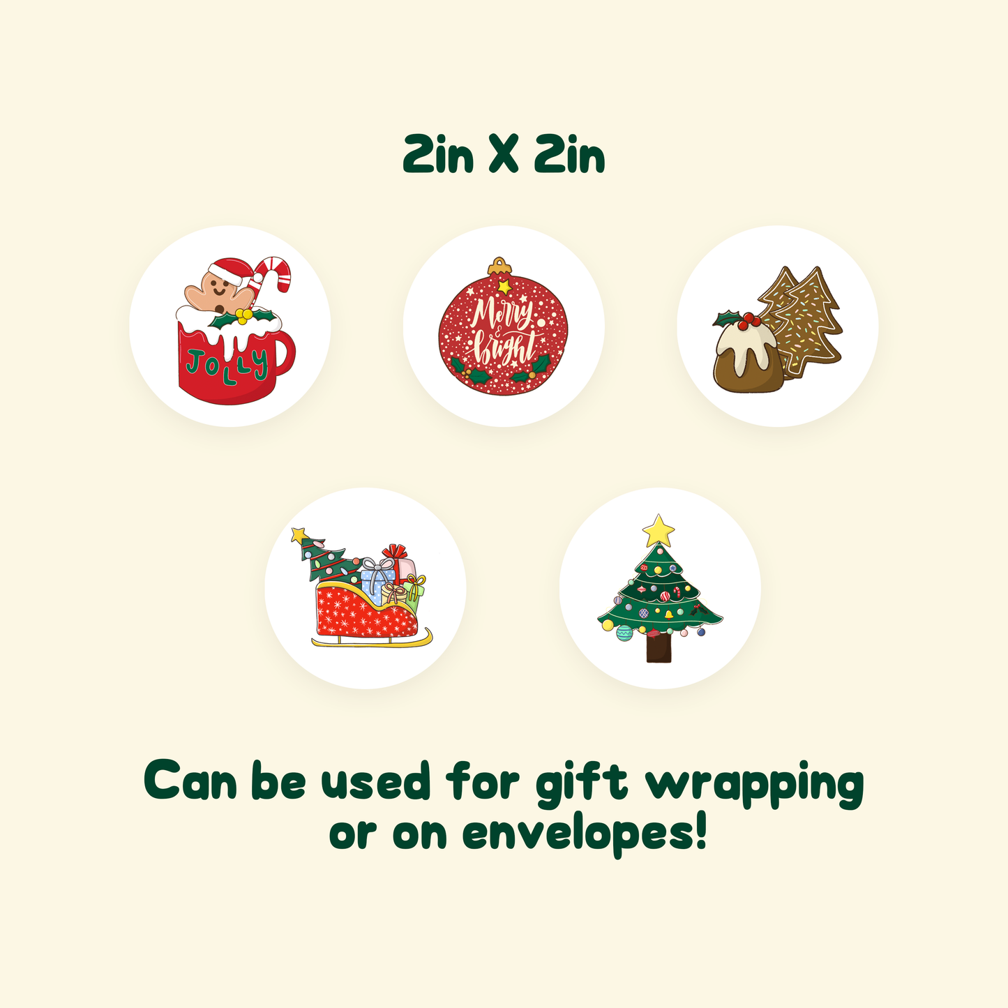Christmas gift wrapping / envelope sealing stickers