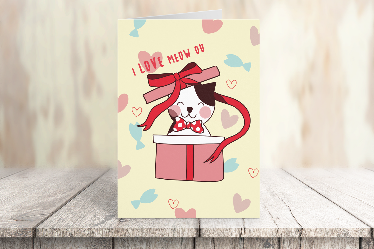 I Love Meow-ou Card