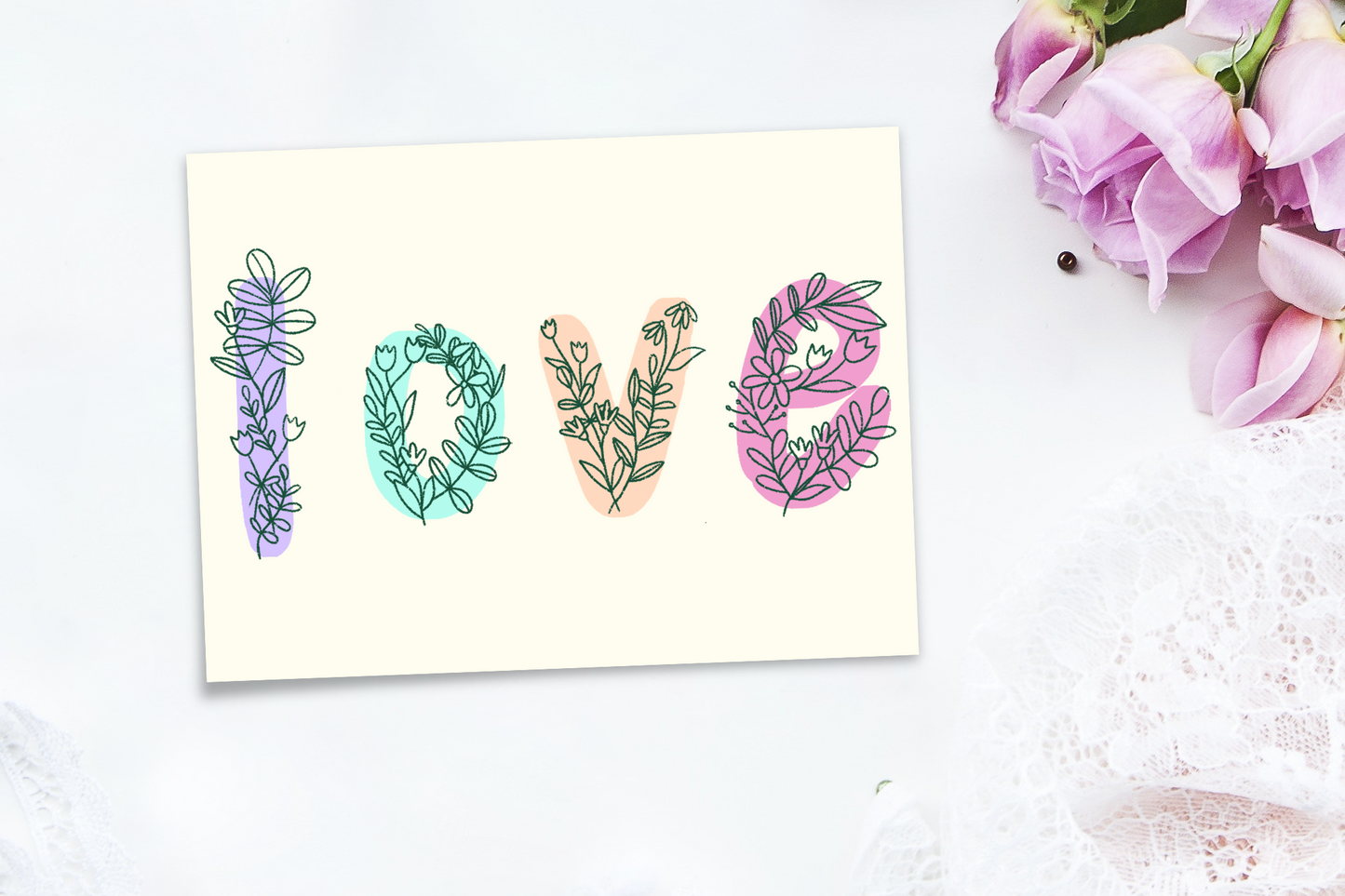 Love botanical Valentine's day Card