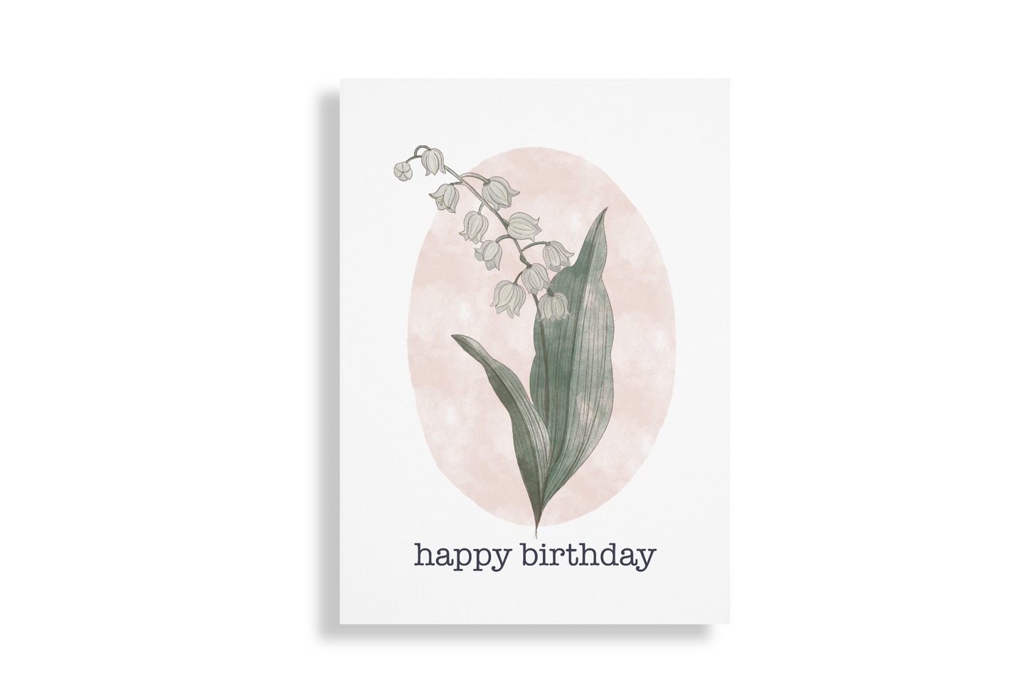 Lily of the valley May birth flower birthday card