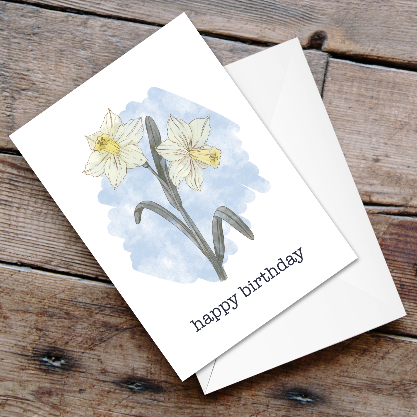 Daffodil March birth flower birthday card
