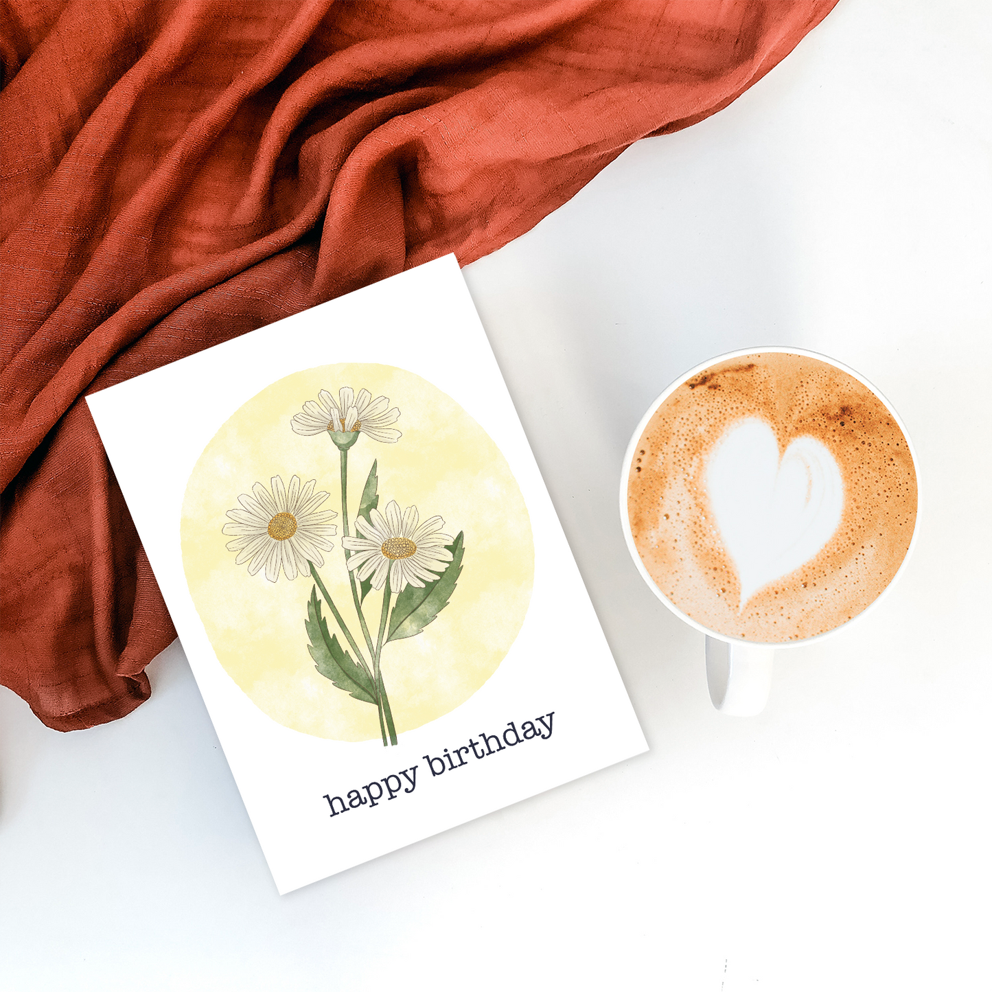 Daisy April birth flower birthday card