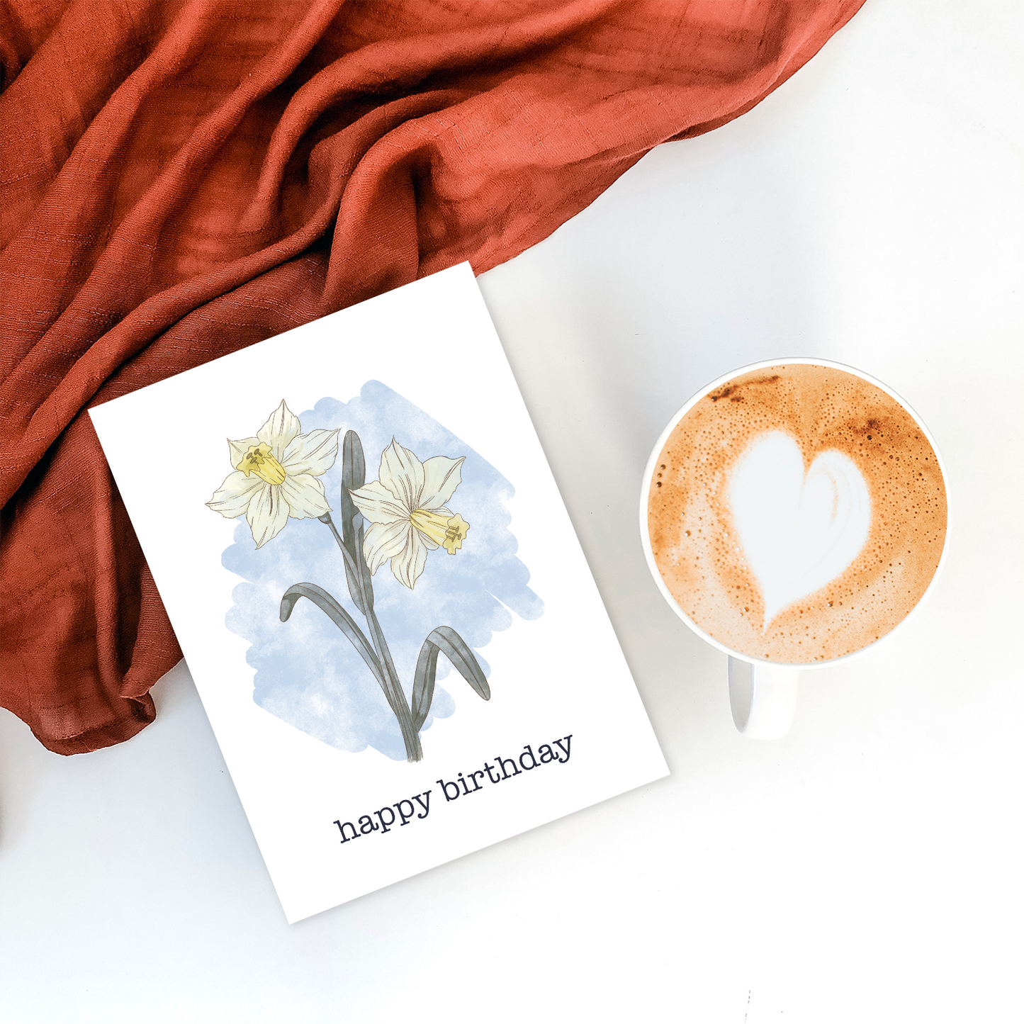Daffodil March birth flower birthday card
