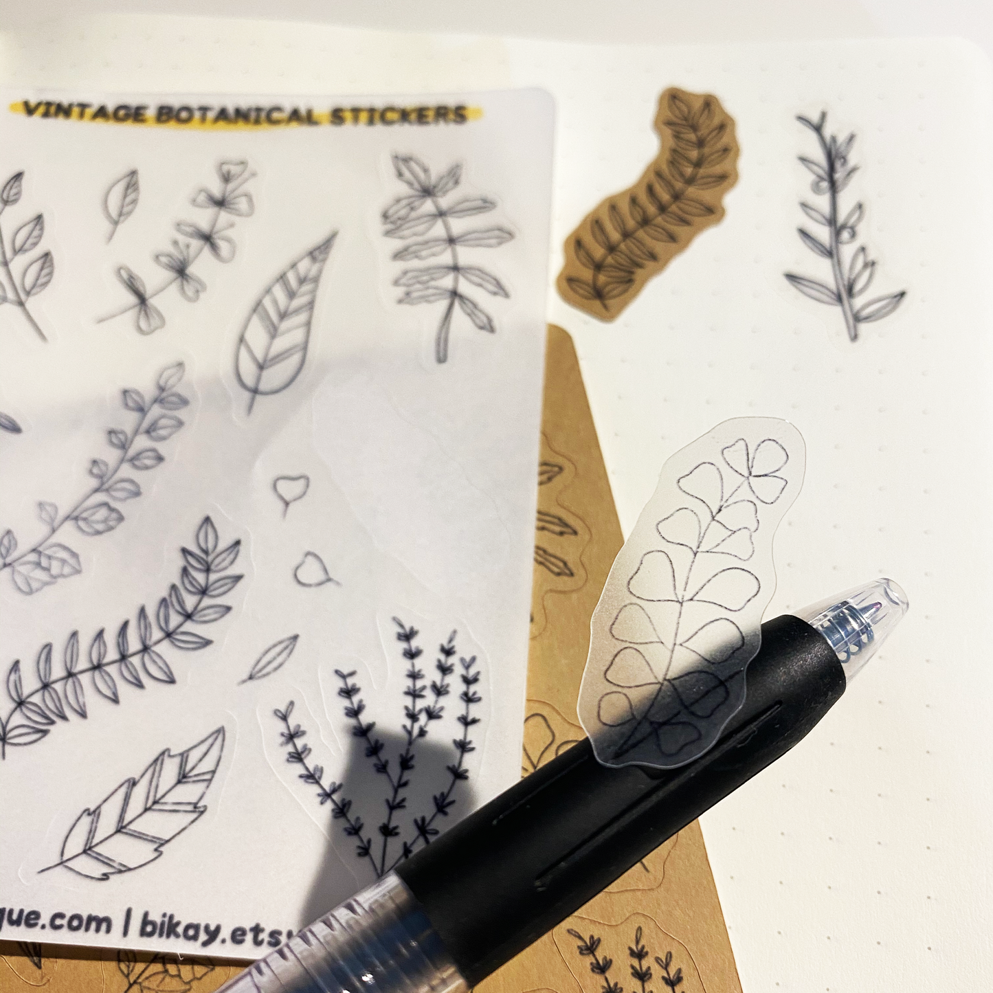 Vintage botanical stickers