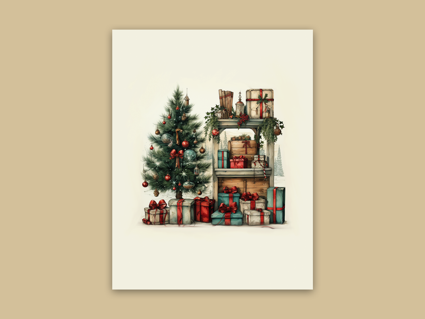 Cozy and whimsical Holiday boxed cards pack