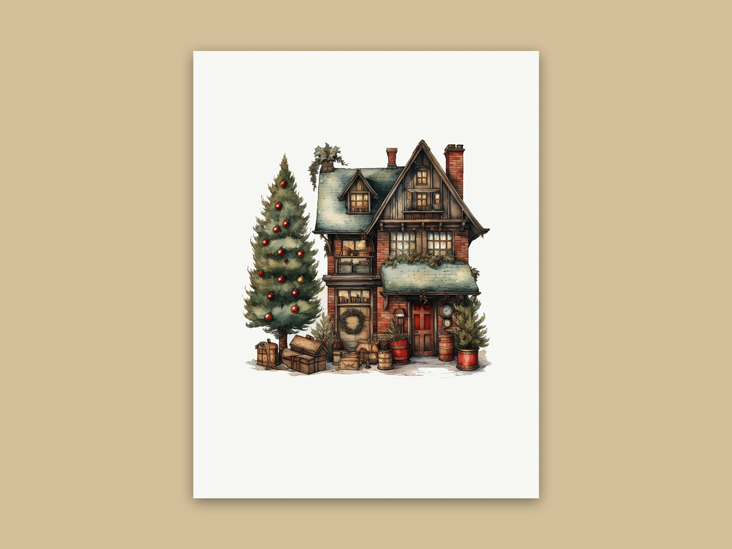 Whimsical Christmas boxed cards pack