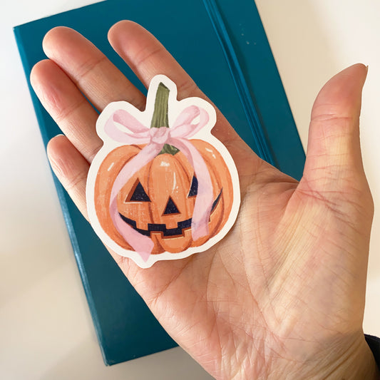 Girly Jack-o'-lantern Vinyl sticker