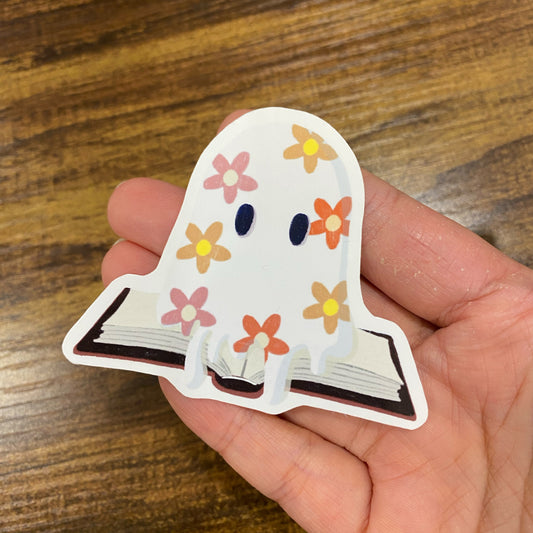 Flower ghost the reader Vinyl sticker