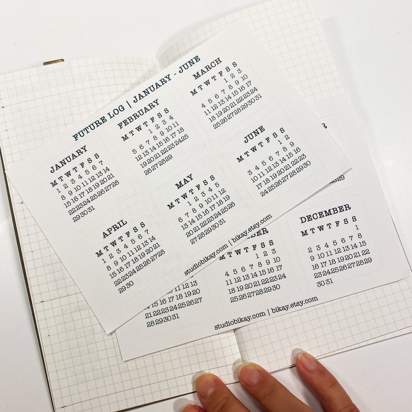 2024 Monday Start Calendar Stickers