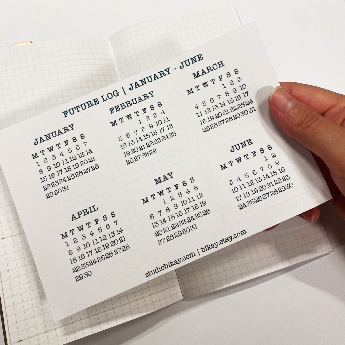 2024 Monday Start Calendar Stickers