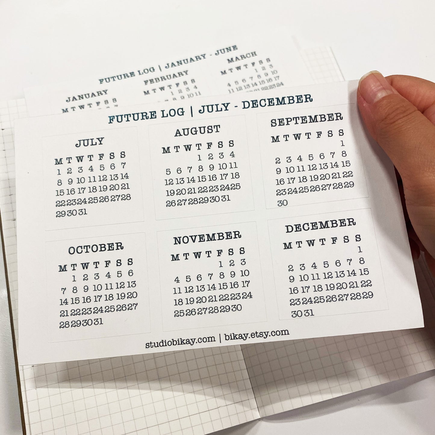 2024 Monday Start Calendar Stickers