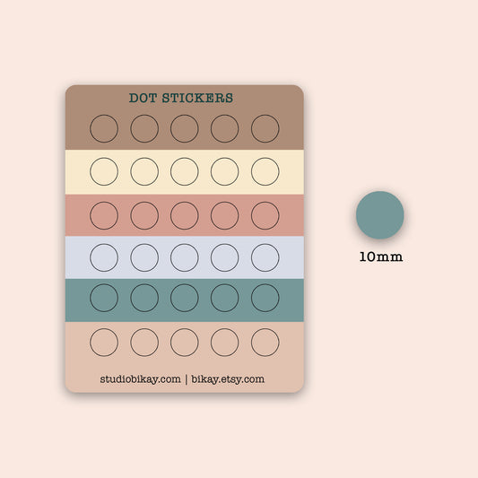 10mm Neutral Circle Dot Planner Stickers