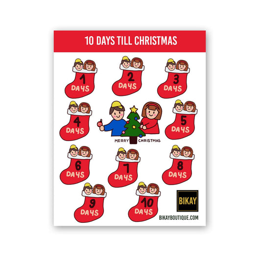 Cute Christmas Countdown Sticker Set
