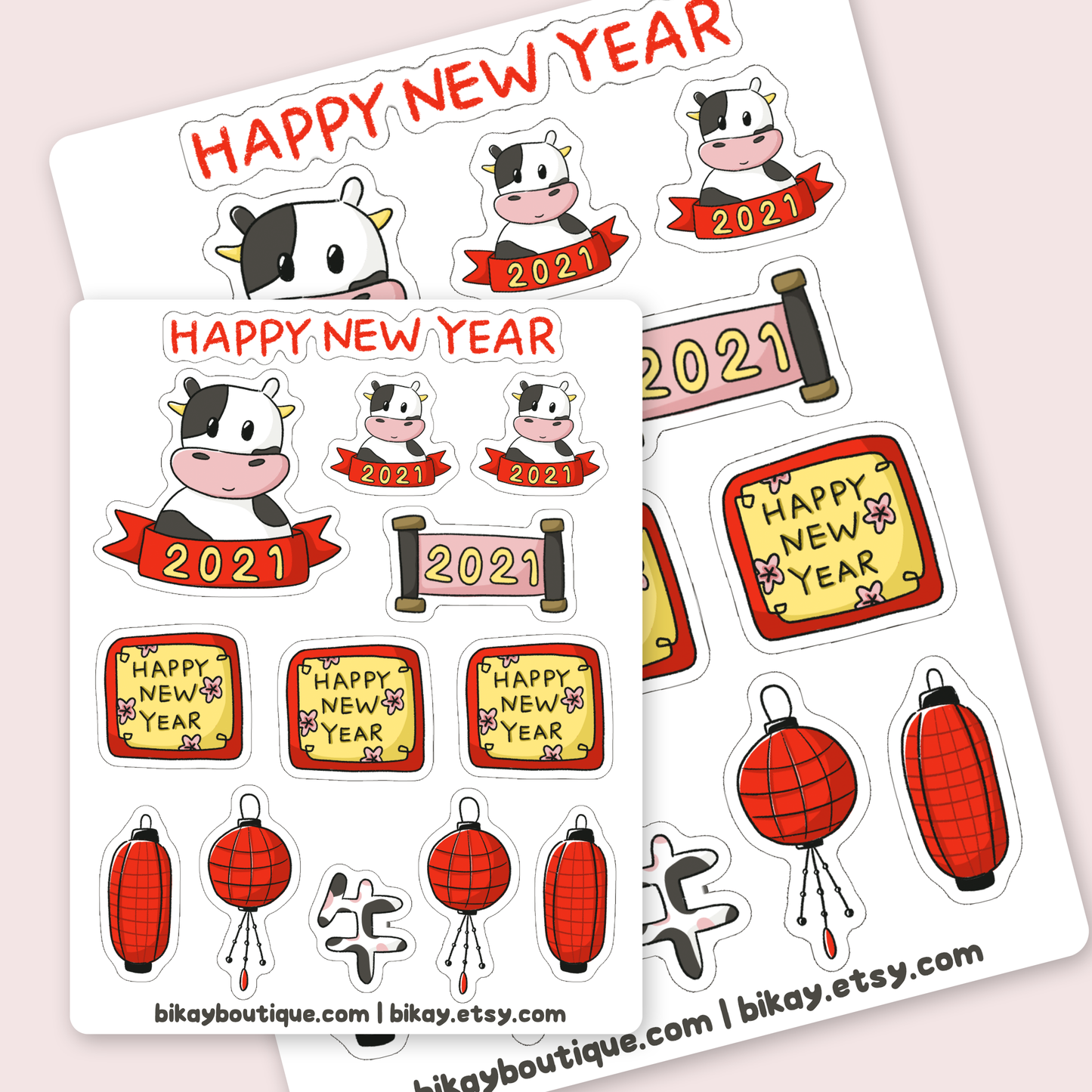 2021 Lunar new year Card, year of the ox (Single or Card Pack)