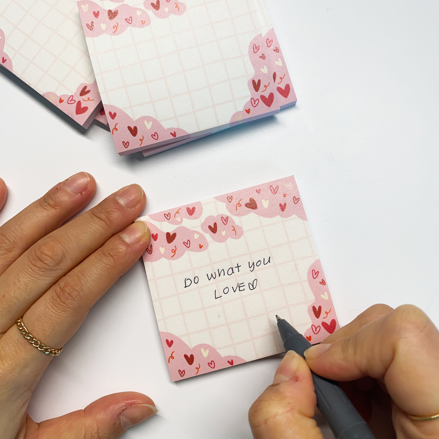 Cloud of hearts sticky notes