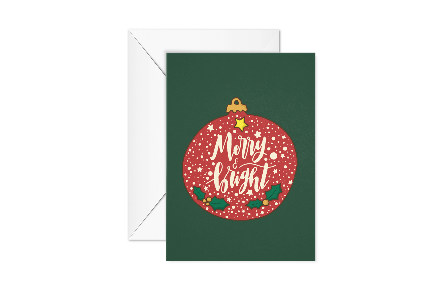 Merry and Bright Christmas Card (Single or Card Pack)