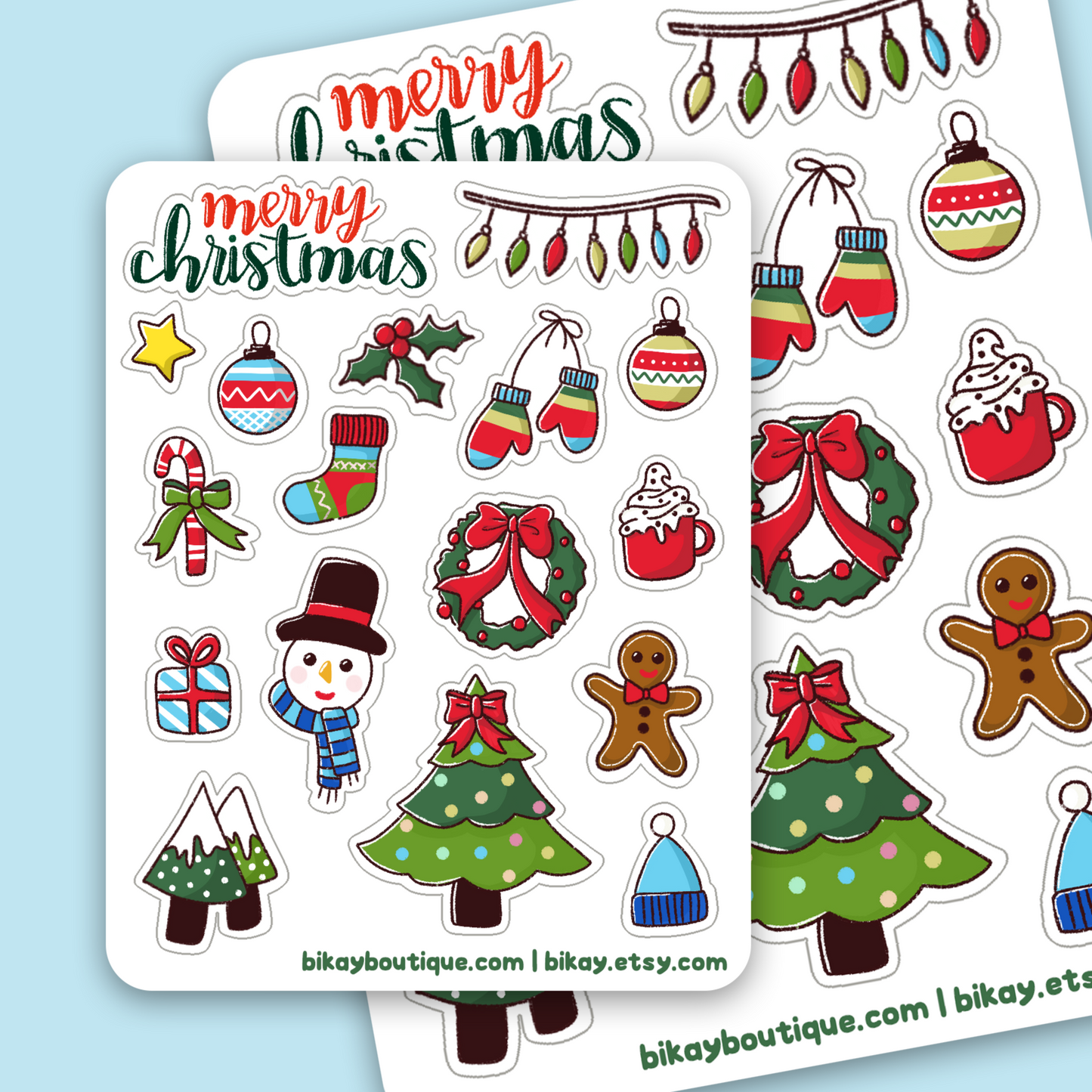 Retro Merry christmas Sticker Sheet