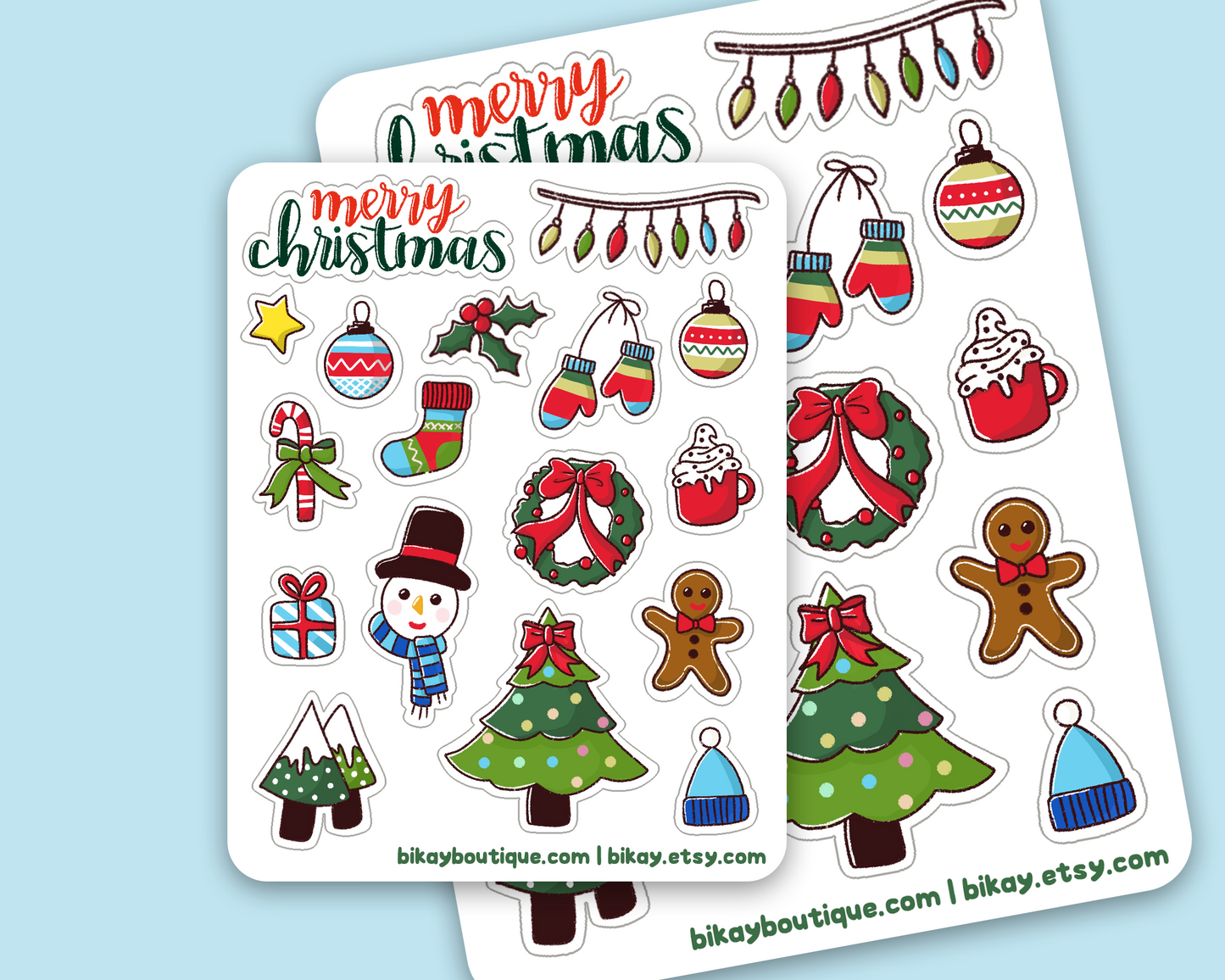 Retro Merry christmas Sticker Sheet