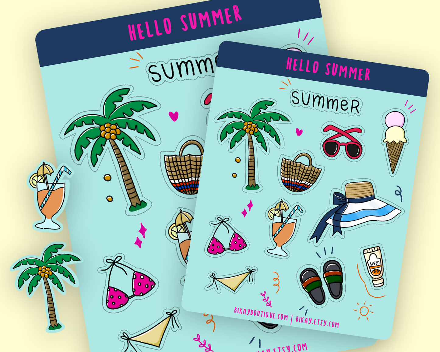 Hello Summer Planner Stickers