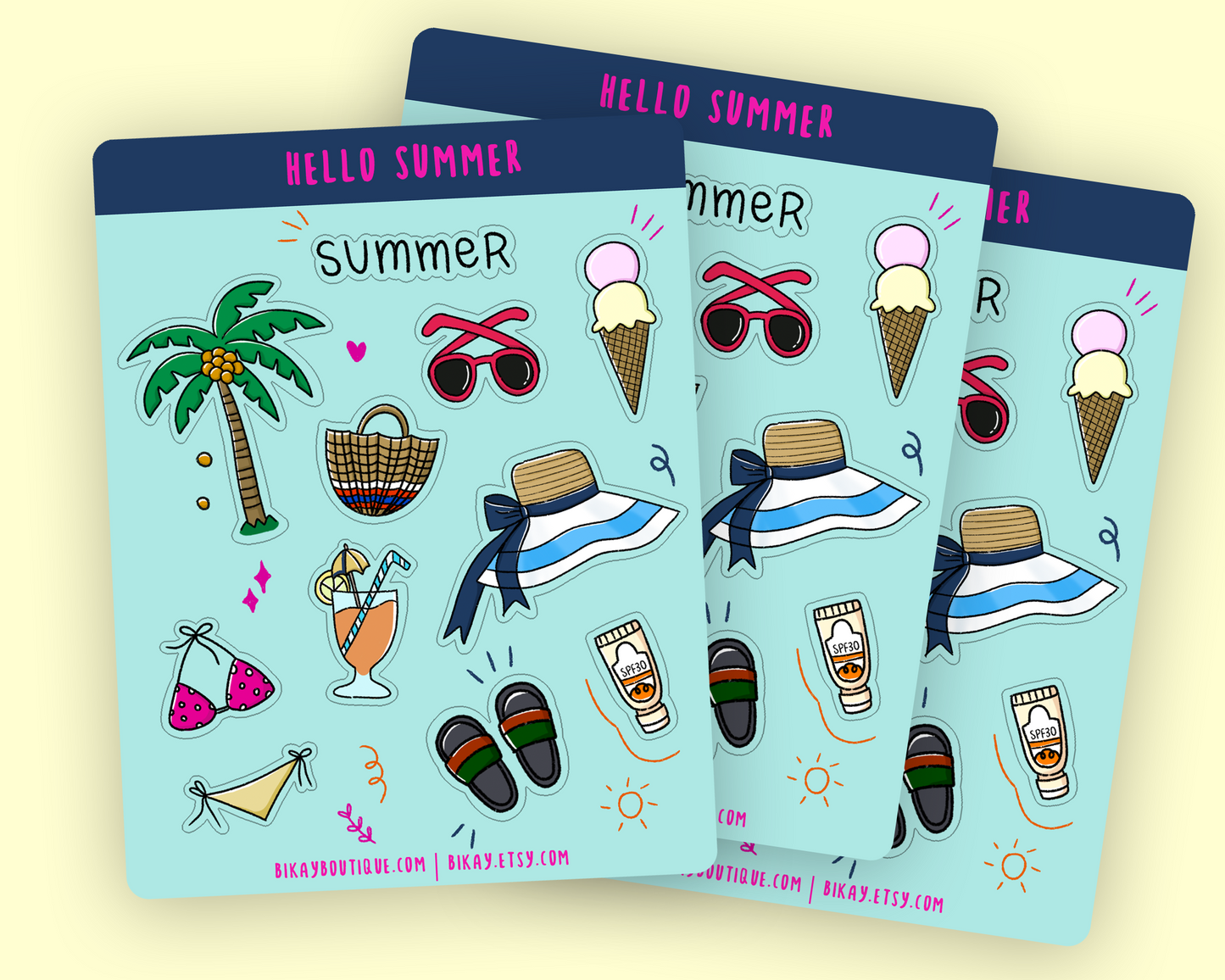 Hello Summer Planner Stickers