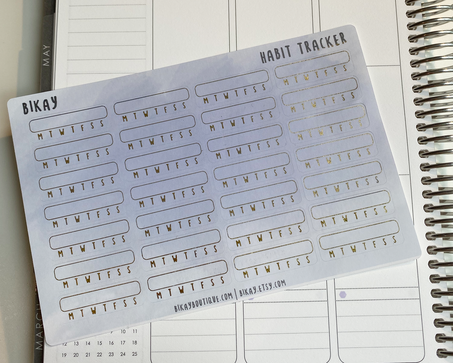 Foiled Habit Tracker Sticker Sheet