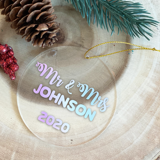 Personalized Mr & Mrs Christmas Ornament