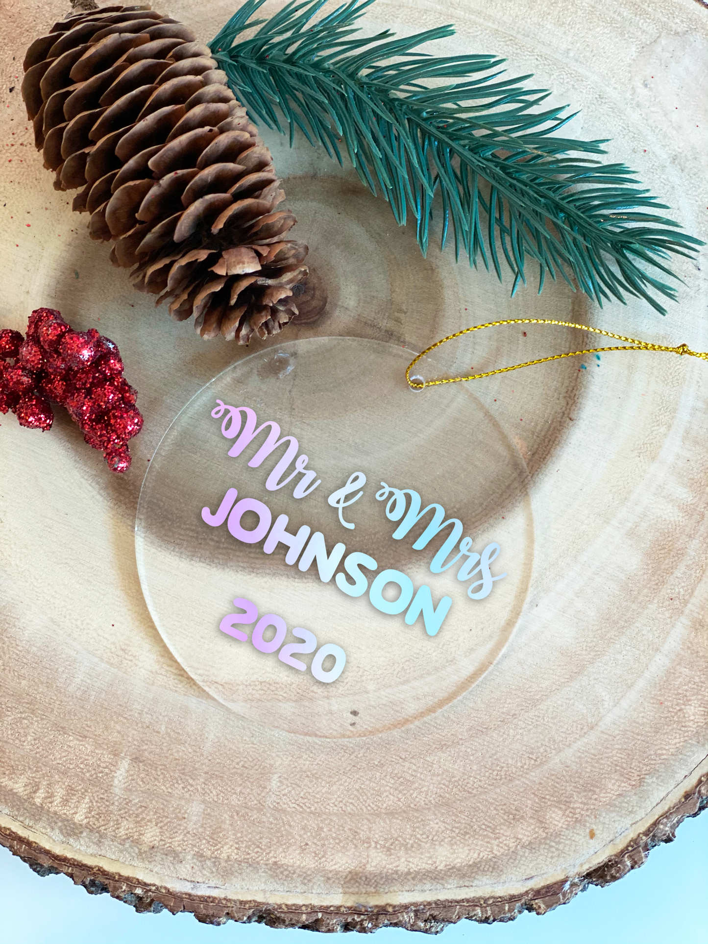 Personalized Mr & Mrs Christmas Ornament