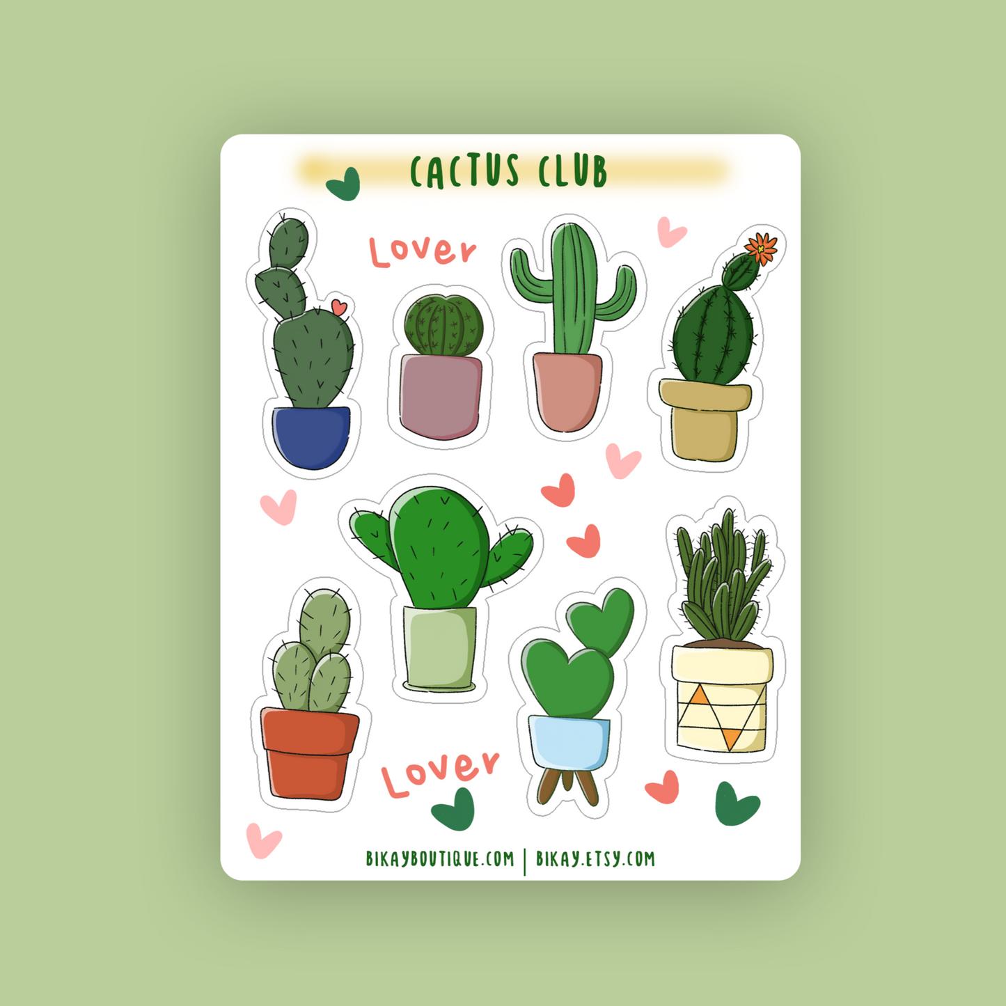Cactus Club Sitcker Sheet