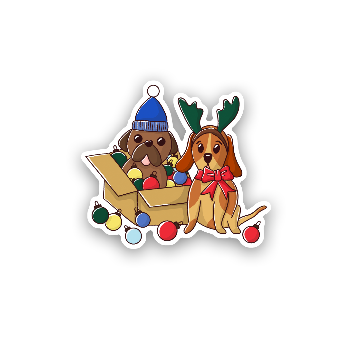 Christmas Dog Vinyl Sticker