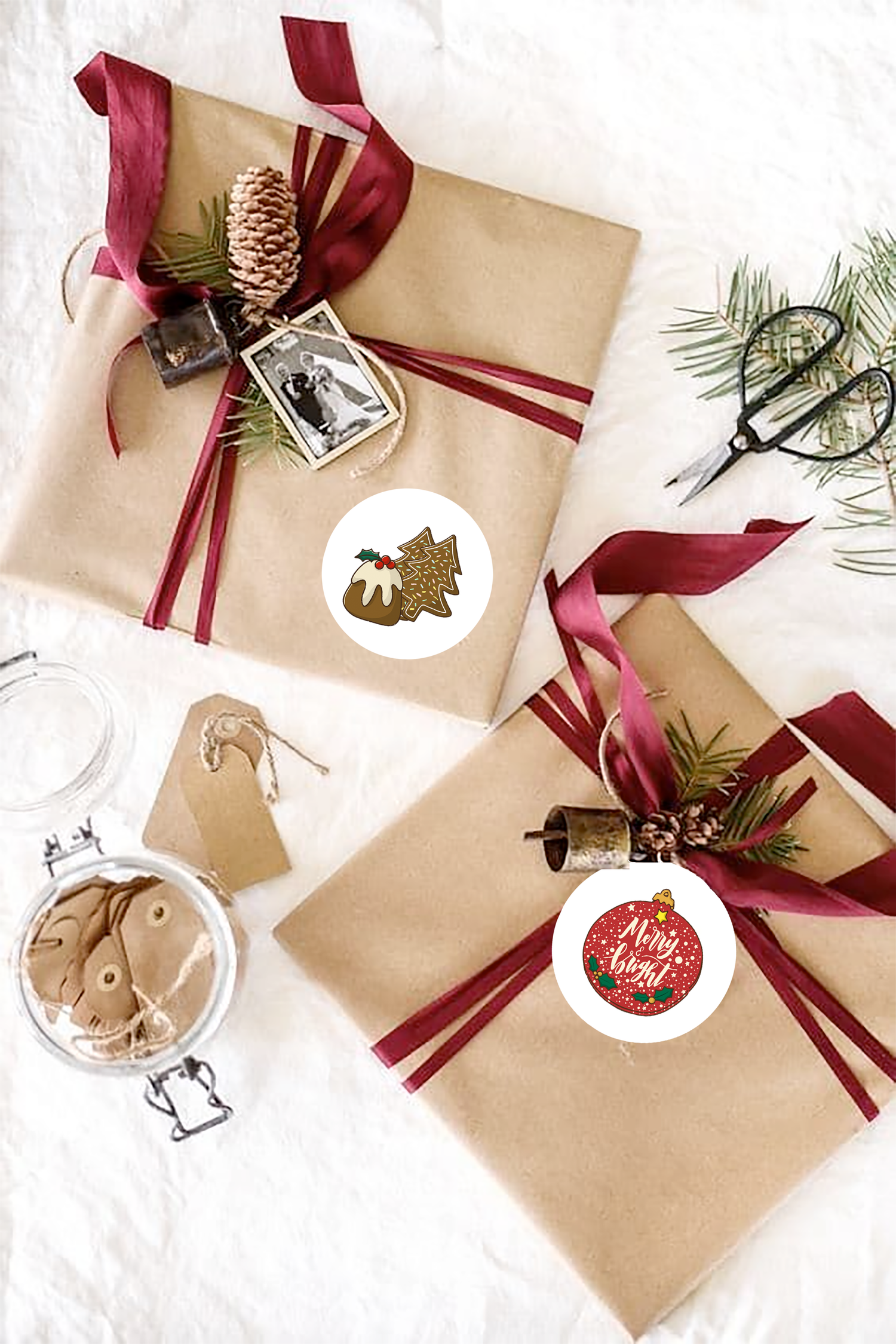 Christmas gift wrapping envelope sealing stickers