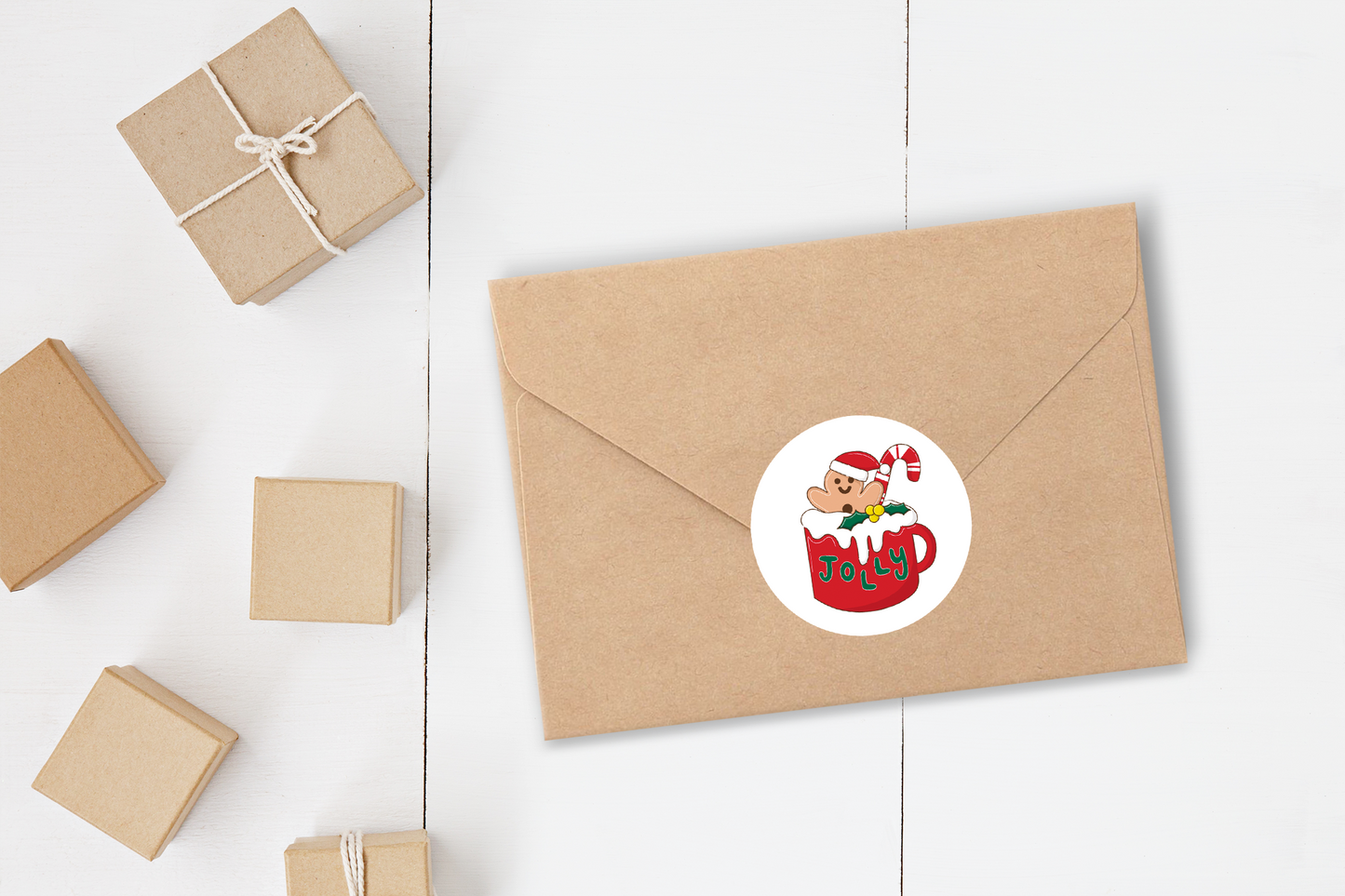 Christmas gift wrapping / envelope sealing stickers