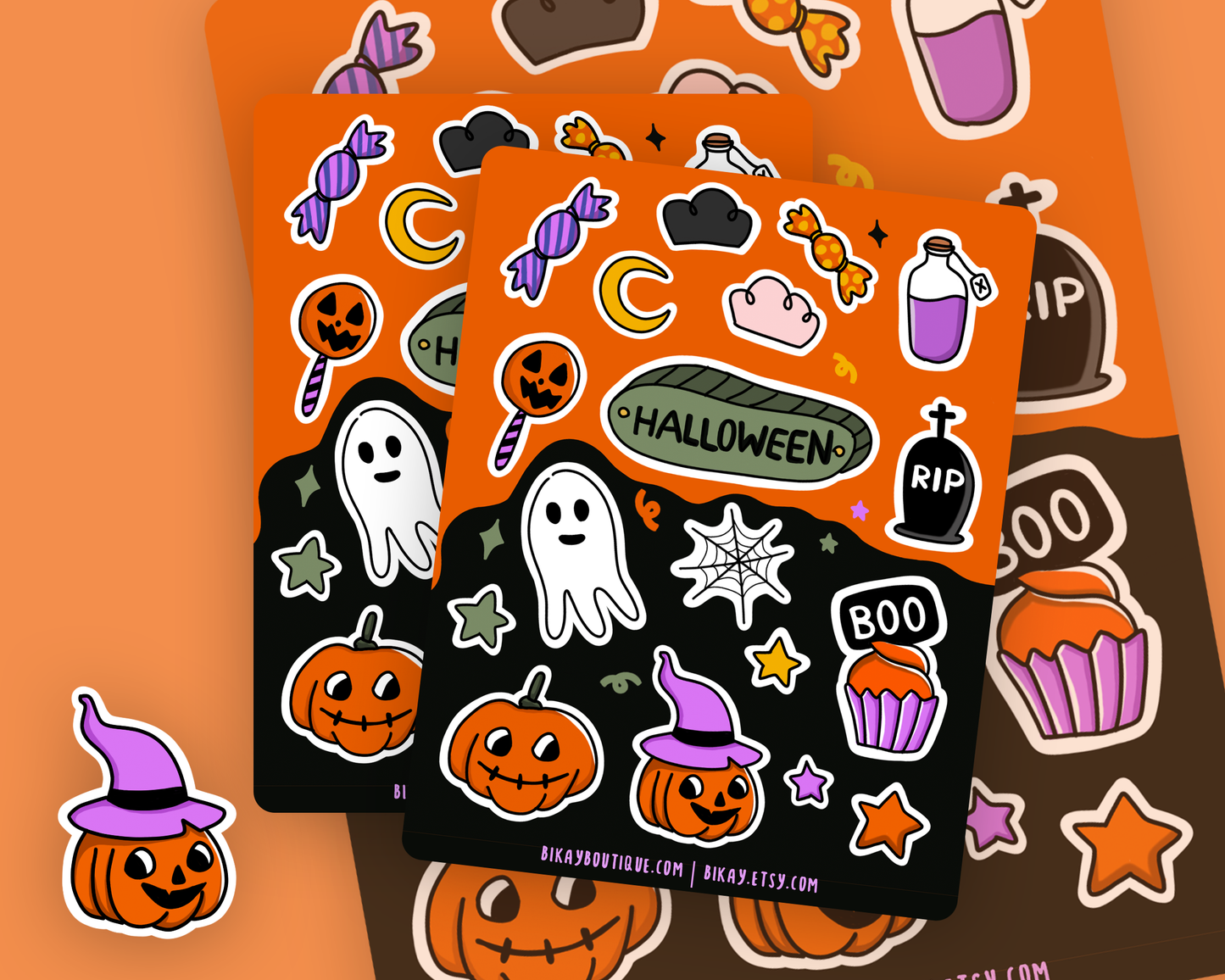 Cute Halloween Sticker Sheet