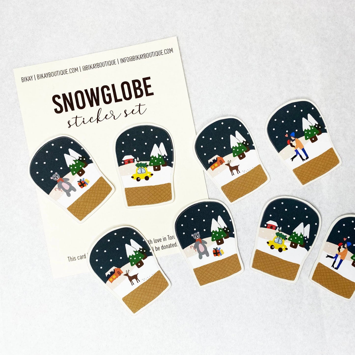 snow globe winter stickers