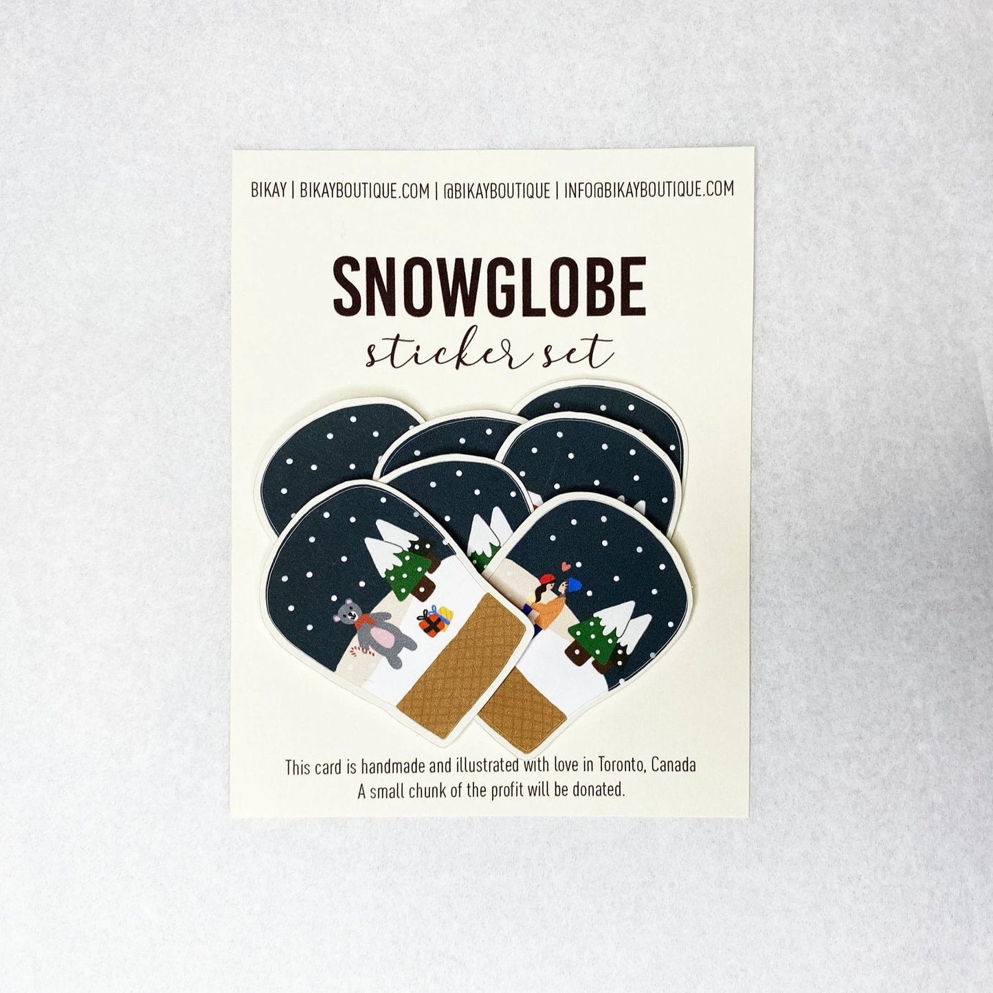 snow globe winter sticker set
