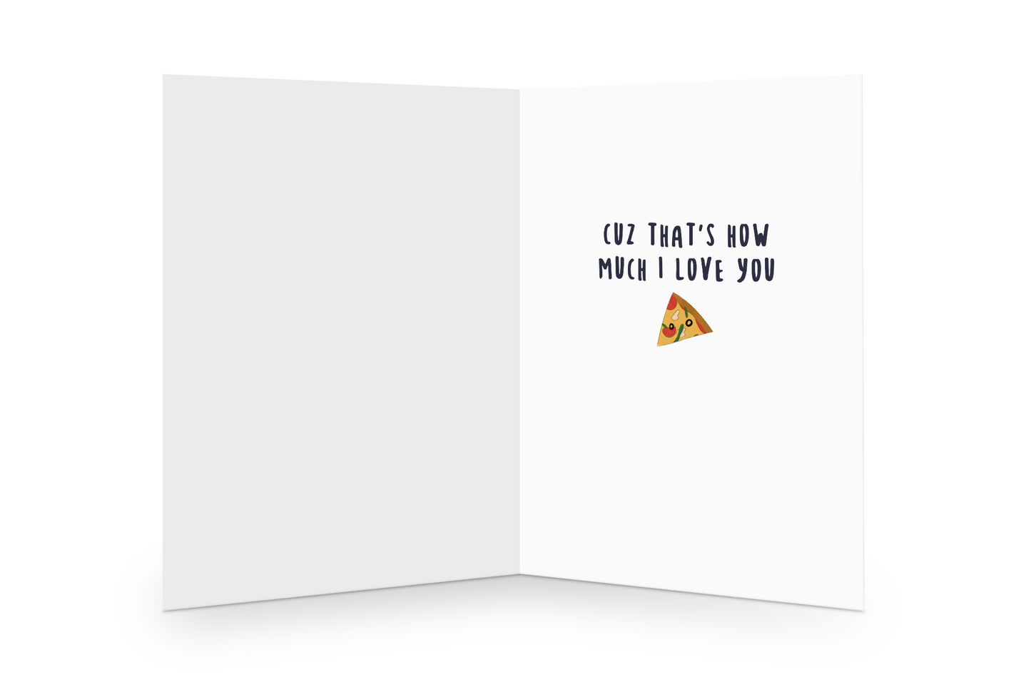 Piggy sharing Pizza Valentine's day Card