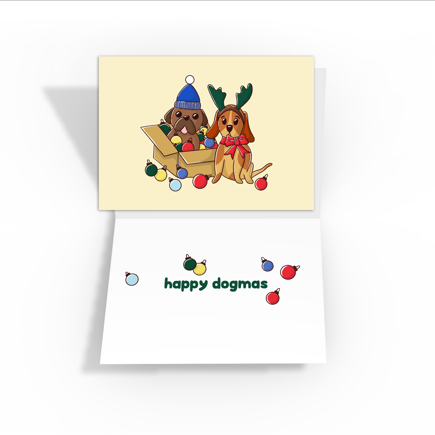 Merry dogmas, dog lover chirstmas card