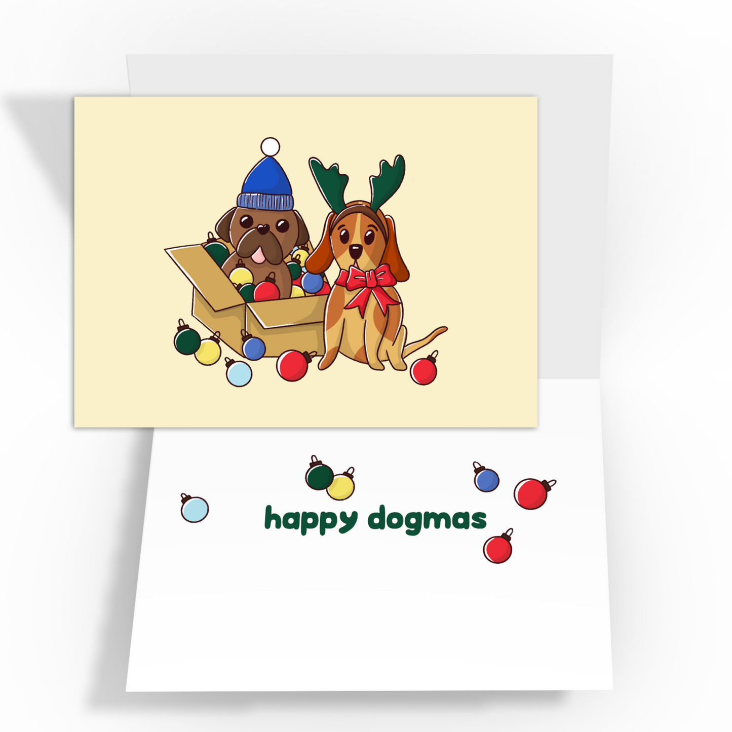 Merry dogmas, dog lover chirstmas card