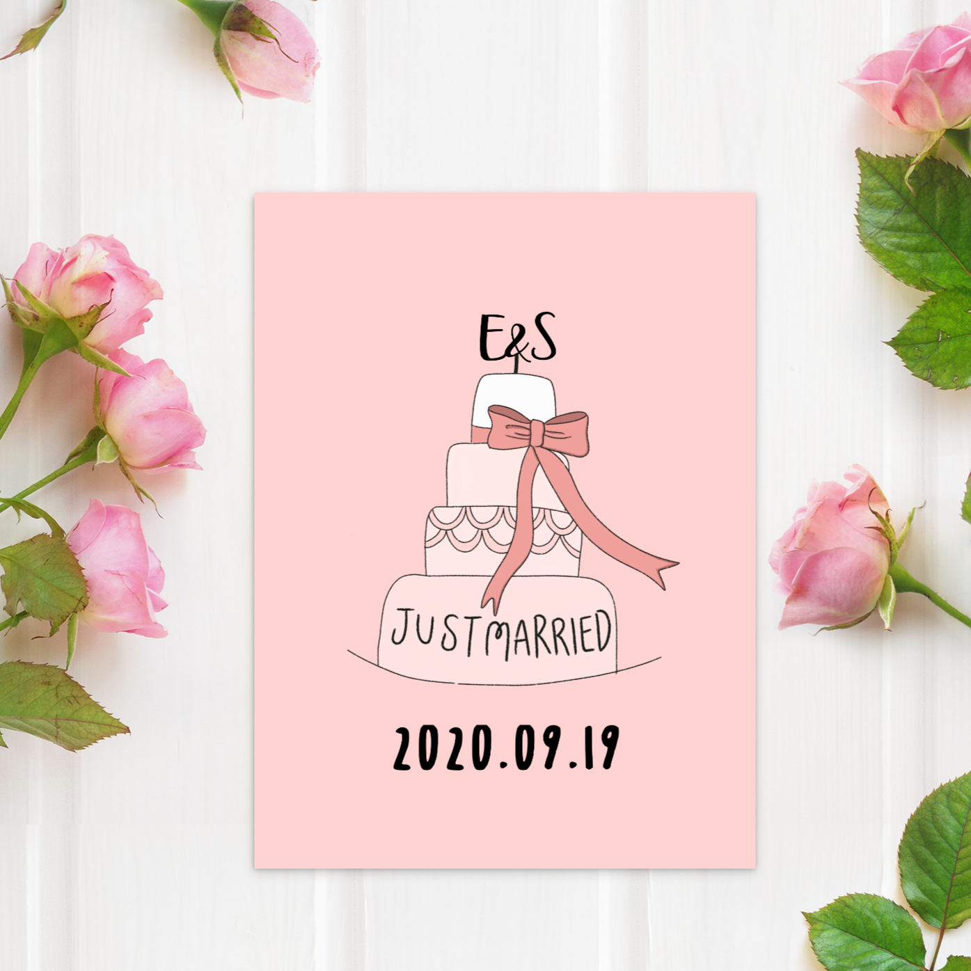 Customizable Wedding Cake Card