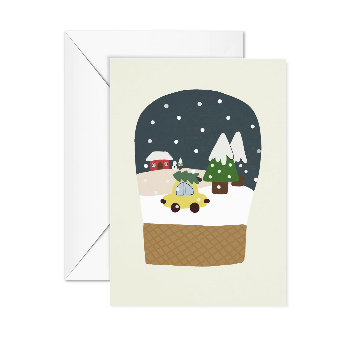 Snow Globe Winter Night Christmas Card