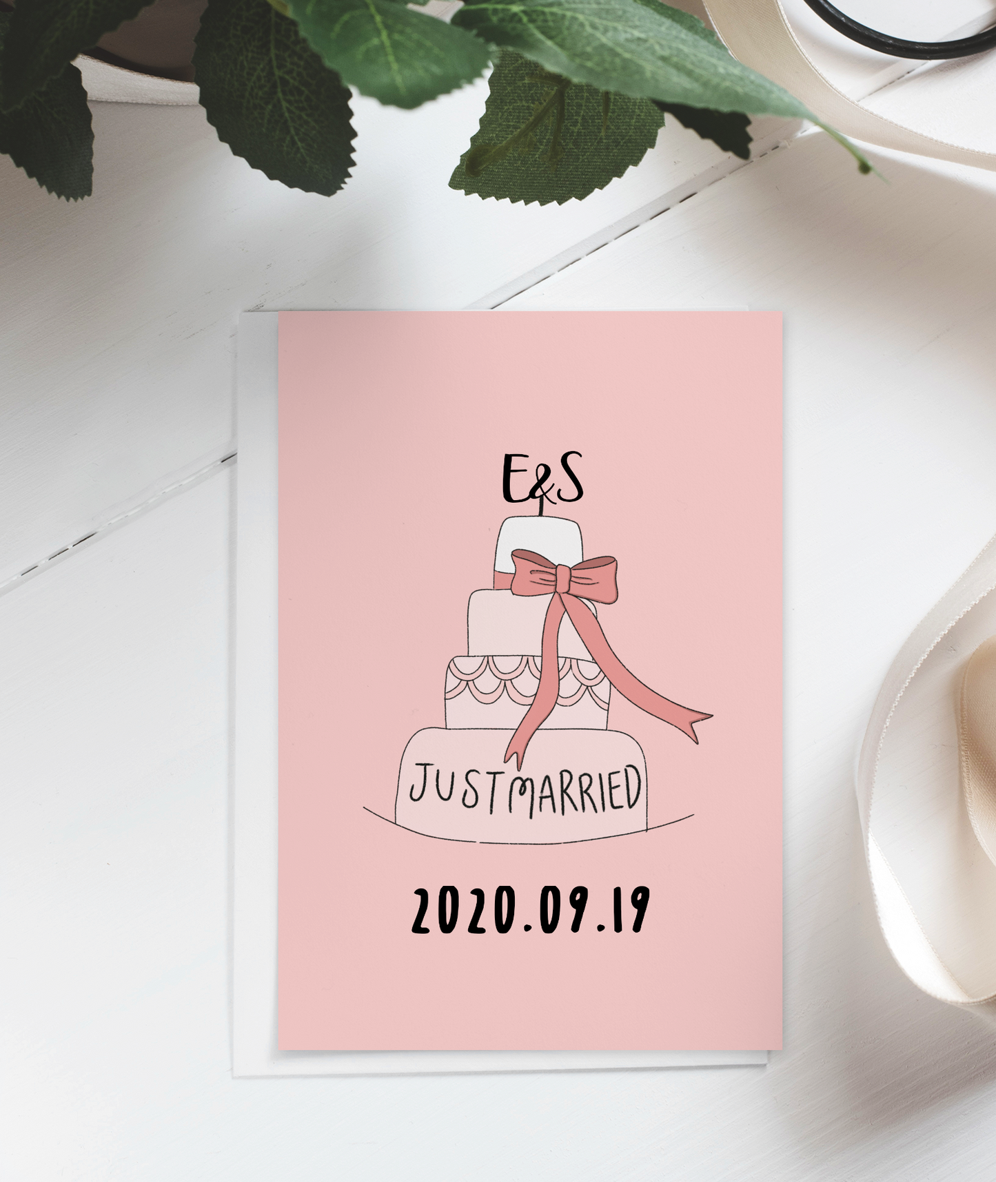 Customizable Wedding Cake Card