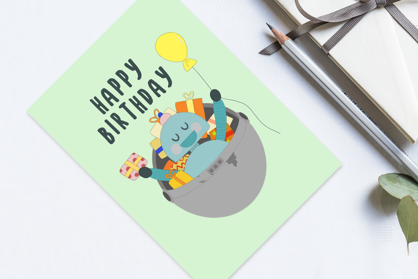 Robot Happy Birthday Card
